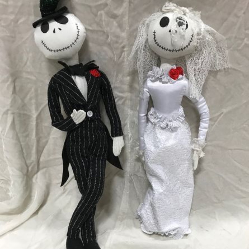 🎃 Mr & Mrs Jack Skeleton Bride & Groom  Doll Set Wedding Dolls Halloween  New
